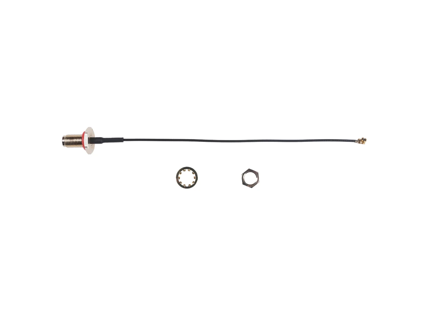 Câble antenne SMA mâle vers I-PEX déroulé, longueur adaptée pour drone LoRa.