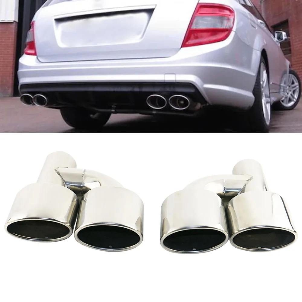1PCS Stainless steel Y type exhaust tip modifiy Muffler Tip Tail Pipe for e63 W218 W211 W212 C300 C350 C CLASS