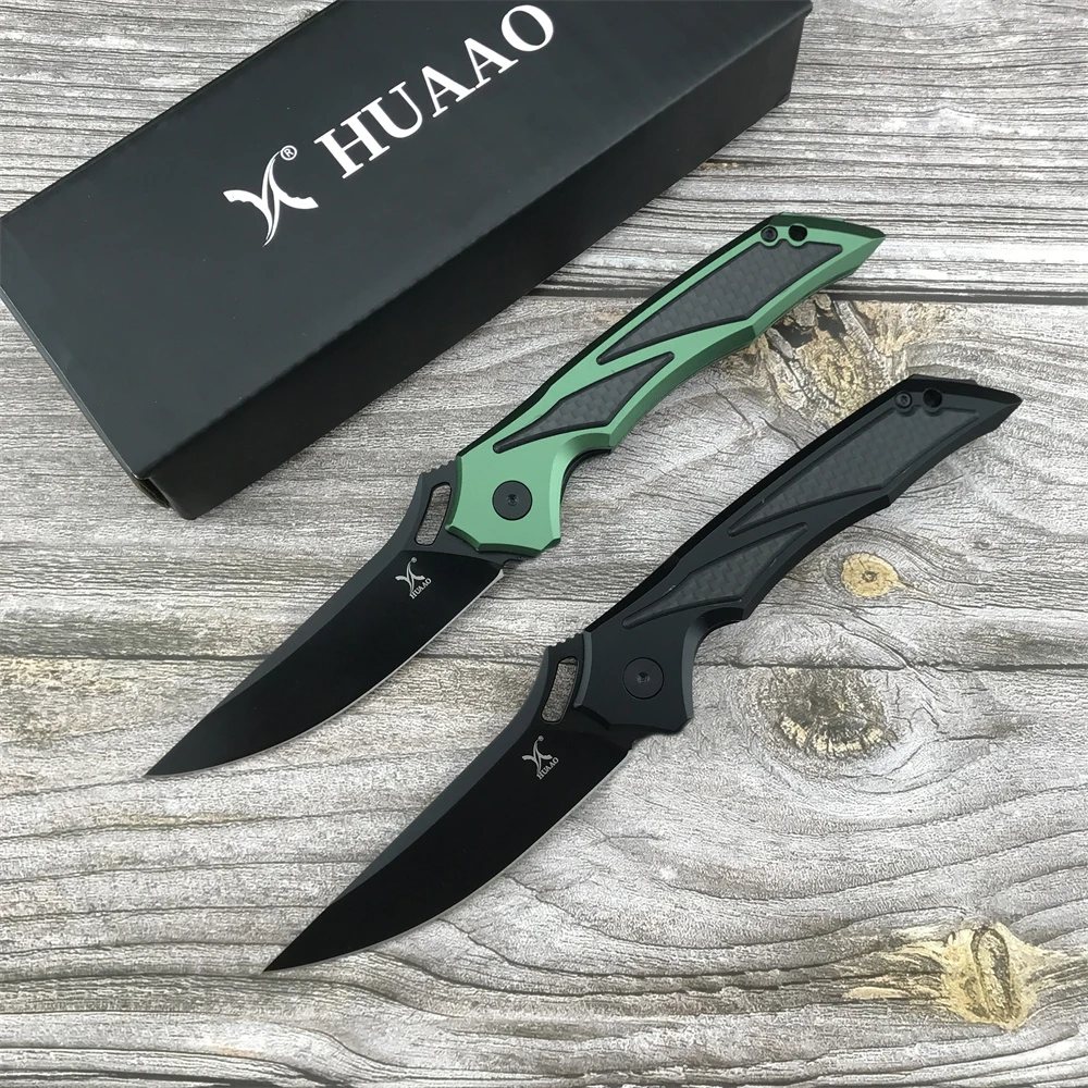 

D2 Blade T6 Aluminum Inlay Carbon Brazed Dimension Handle High Hardness Edc Pocket Knife Survival Portable Cutting Folding Knife