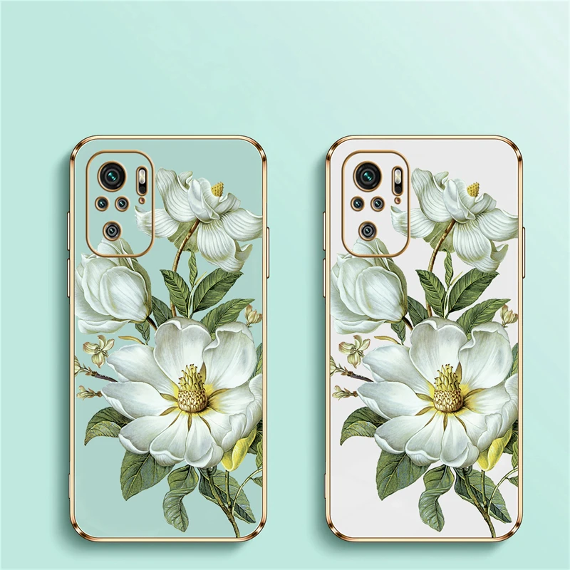 Luxury Plating Flower Pattern Silicone Phone Case