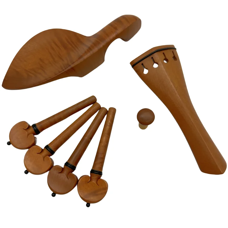 1 set of 4/4 violin/viola jujube wood accessories parts fittings,Tailpiece+Tuning pegs+Endpins+Chin rest/Chin Holder