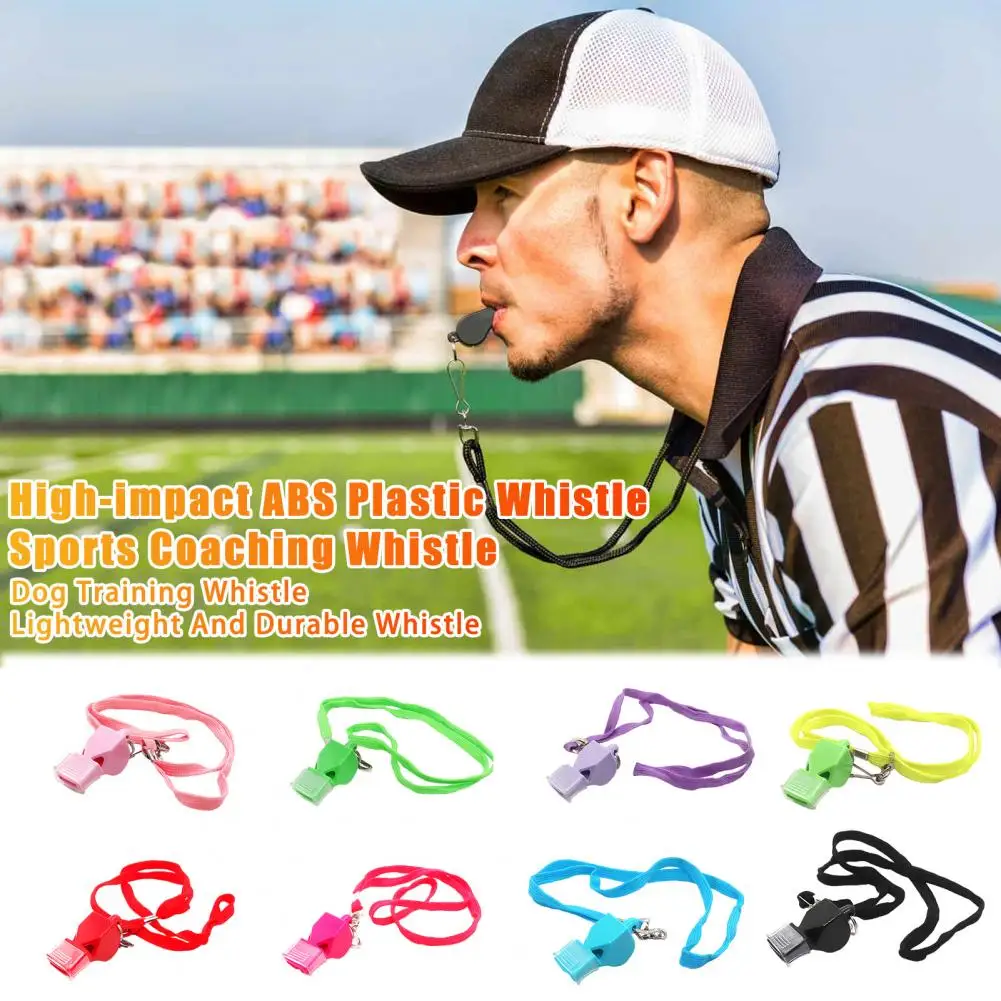 Safety Whistle Loud Pea-shaped Whistle Professional Sports Set with Lanyard Mouth Grip for Coaches Referees Emergency