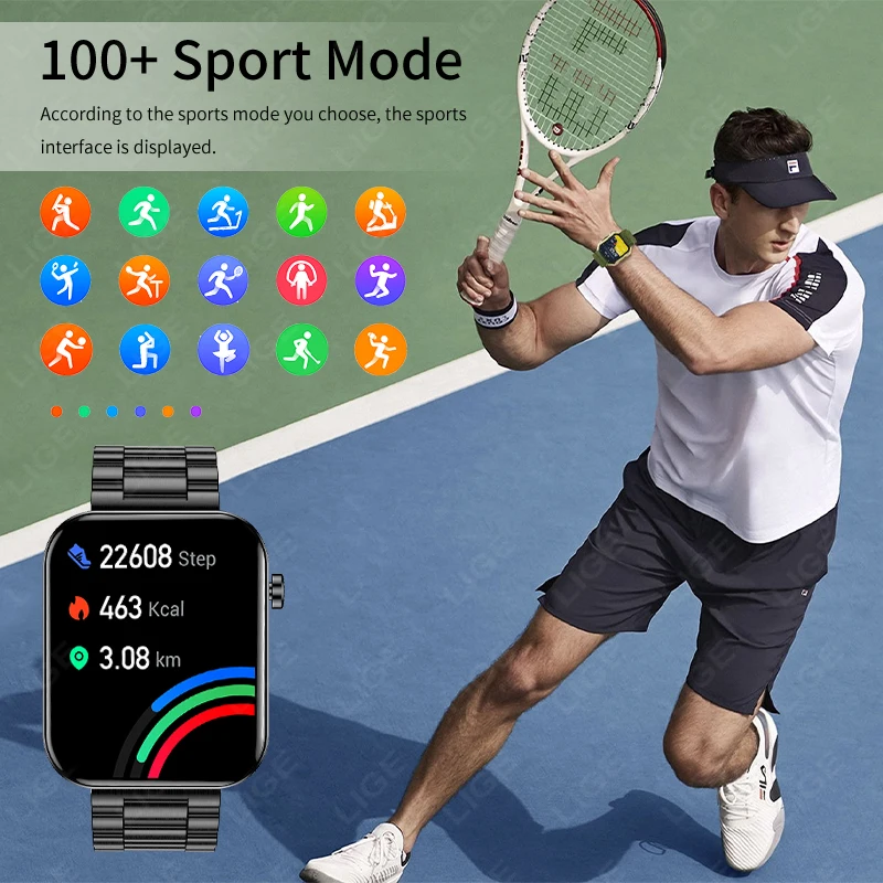 LIGE 1.96 ġ  ȭ Ʈ ð ǰ    ð   ð     Smartwatches