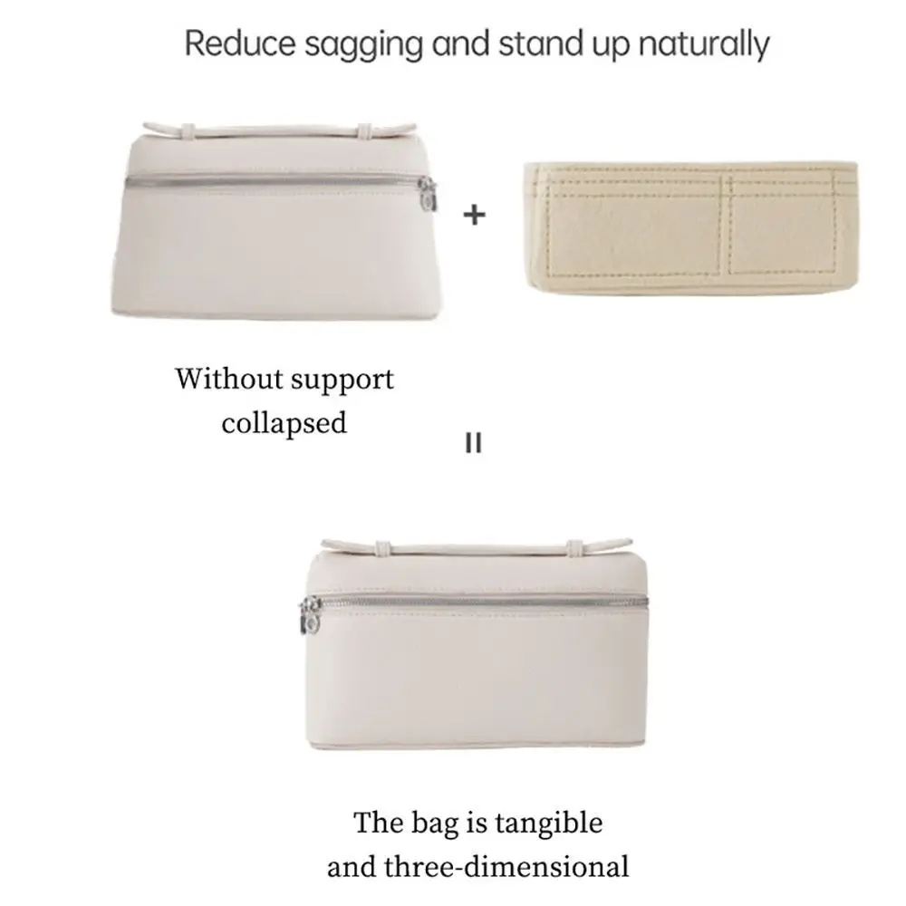 Felt Handbag Insert Bag Bag Support Organization Purse Liner Portable Storage Bag Organiser for For Loro Piana Extra Pocket L19