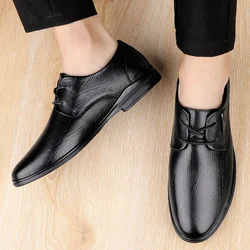 2024 Men Office Oxfords Shoes Hot Sale Male Comfortable Dress Shoe Brand Coiffeur Shoes Lace-up Casual Genuine Leather Footwear