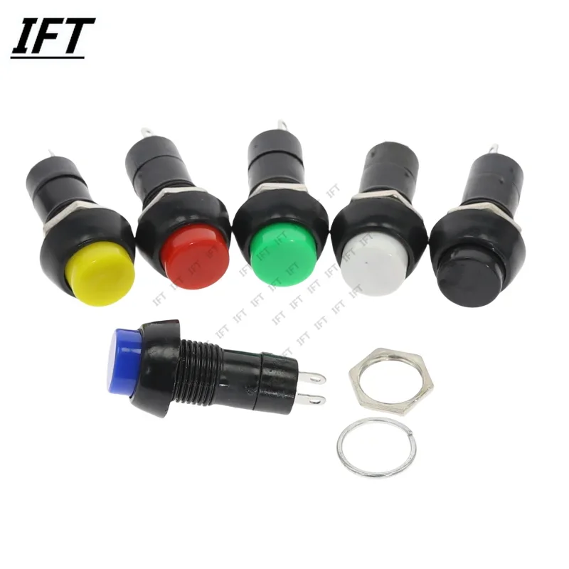 6PCS PBS-11A PBS-11B 12mm self-locking / Self-reset Plastic Push Button Switch Latching Momentary Switchs 3A 250V AC 2PIN 6Color - 3
