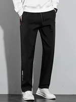 2025 hommes pantalon droit décontracté Stretch taille élastique survêtement coréen classique bleu noir gris mâle marque pantalon grande taille 3