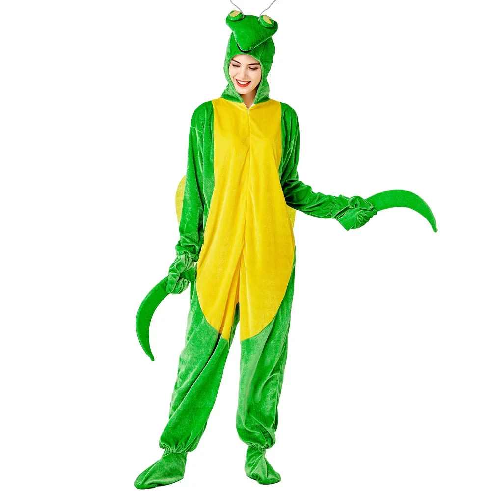 

Women Men Animal Insect Costume Unisex Mantis Costume For Halloween Party Funny Clothes Adult Carnival Purim Costume