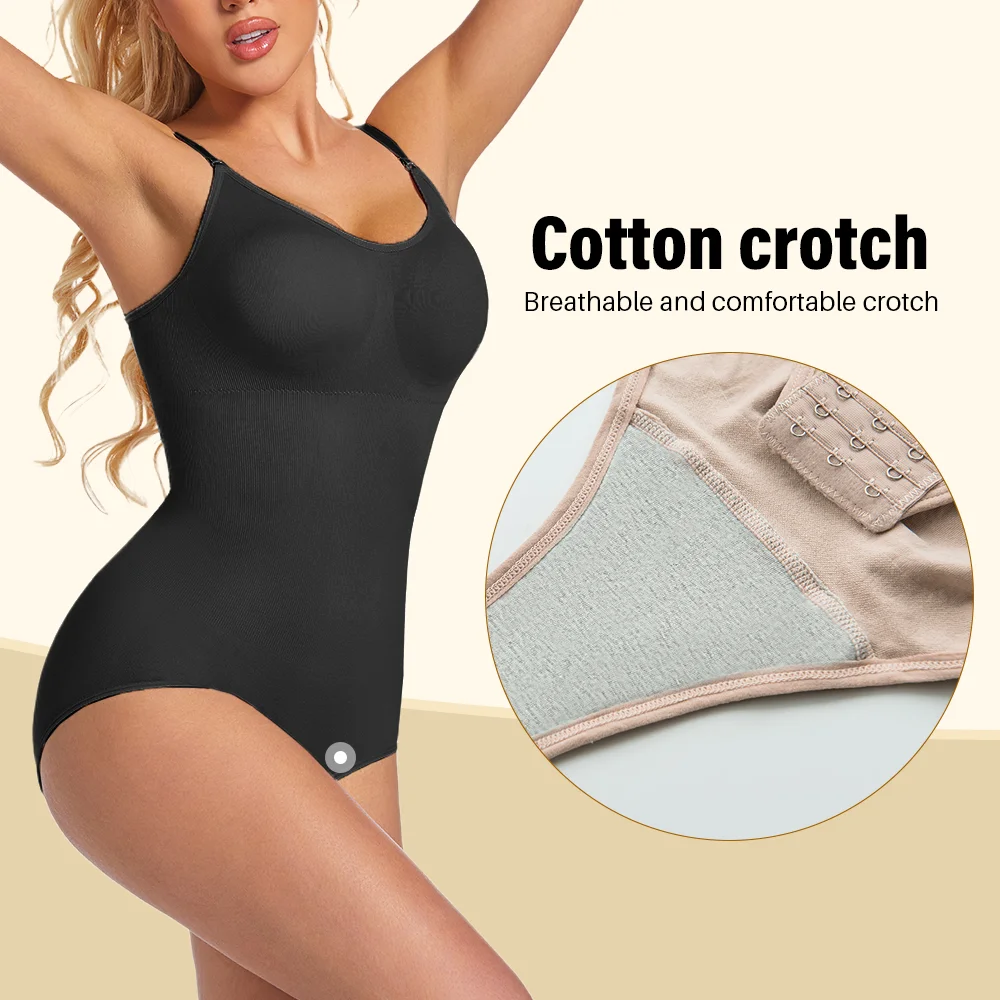 Slimming Shapewear Removable Bra Pads Bodysuit Body Shaper Women Seamless Tummy Control Slimming Sheath Flat Belly for Underwear 6