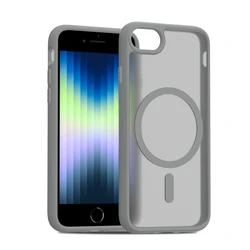 Enhanced Matte Translucent Phone Case with MagSafe Compatibility and Drop Protection - iPhone SE (2020) (GRAY)