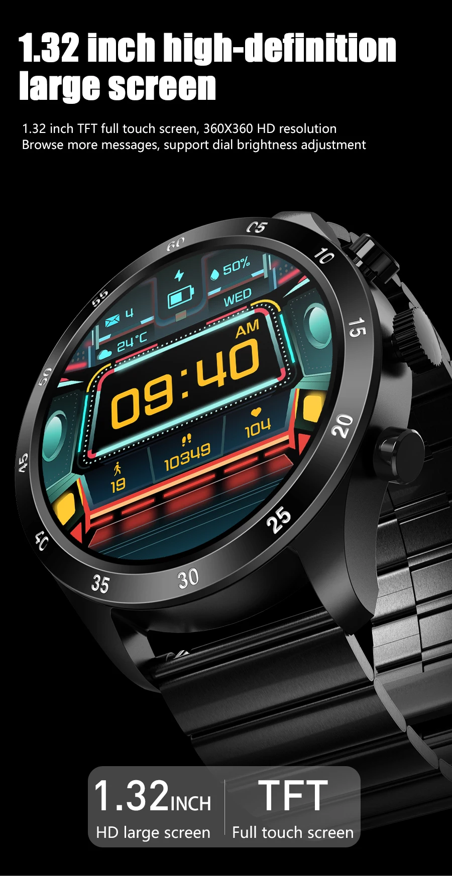 2022 Smart Watch Men Bluetooth Call Custom Dial Full Touch Screen Waterproof Smartwatch Sport Fitness Tracker Watch For Men