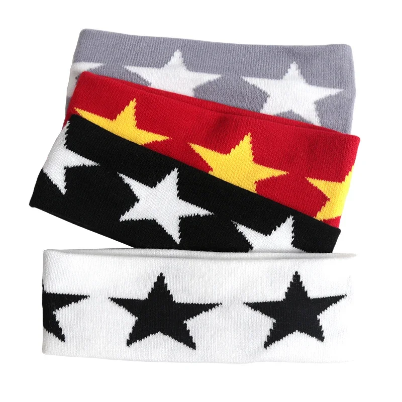 Elastic Pentagram Hair Bands Women Men Hairband Running Fitness Yoga Headbands Girls Head Hair Band Outdoor Sports Accessories