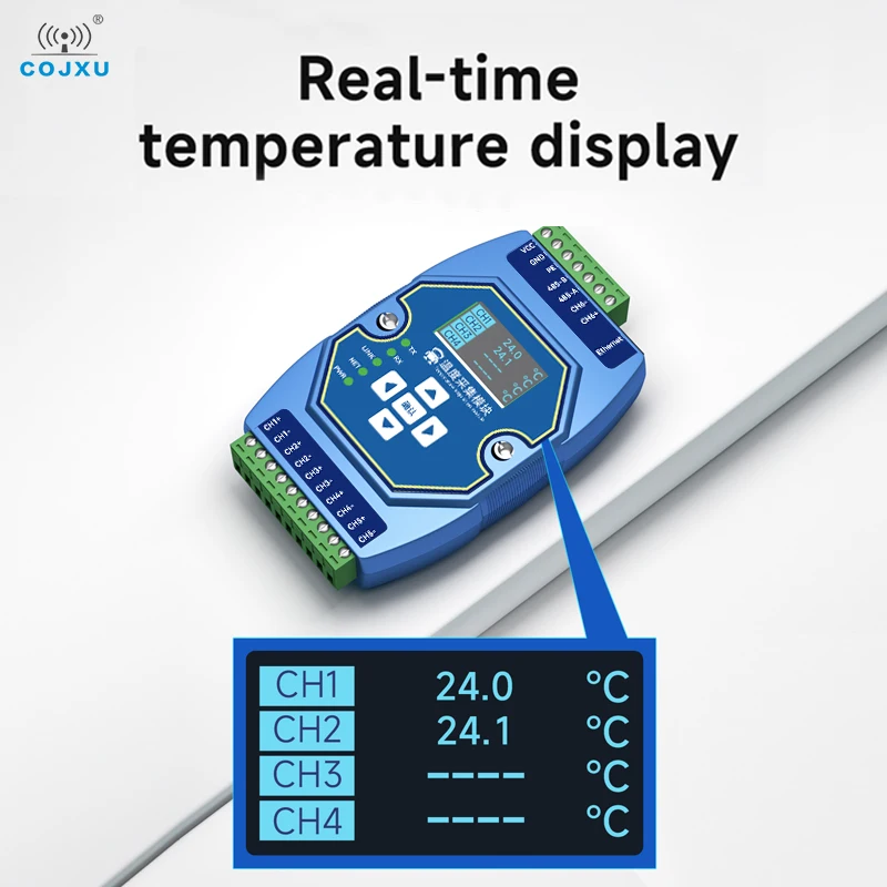 온도 획득 모듈, 6 방향 RS485 열전대, COJXU ME31-XEXX0600 이더넷 RS485, OLED 디스플레이 화면 Modbus