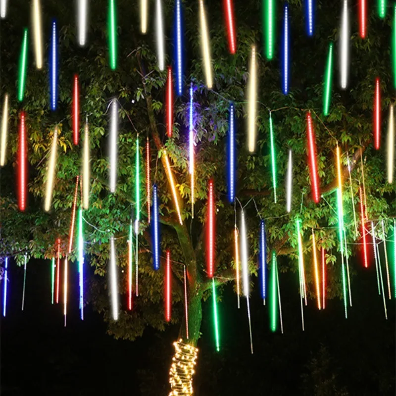 

30/50cm Meteor Shower Rain 8 Tubes LED String Lights Waterproof Christmas Outdoor Patio Decorations Wedding Navidad Tree Holiday