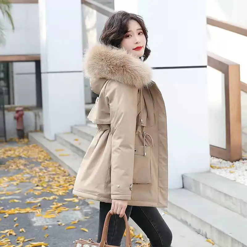 long puffer coat Women Winter Outwear Big Fur Collar Down Cotton Parka Women Fashion Overcoat Warm Thick Wadded Jacket Coat CT0179 down coats