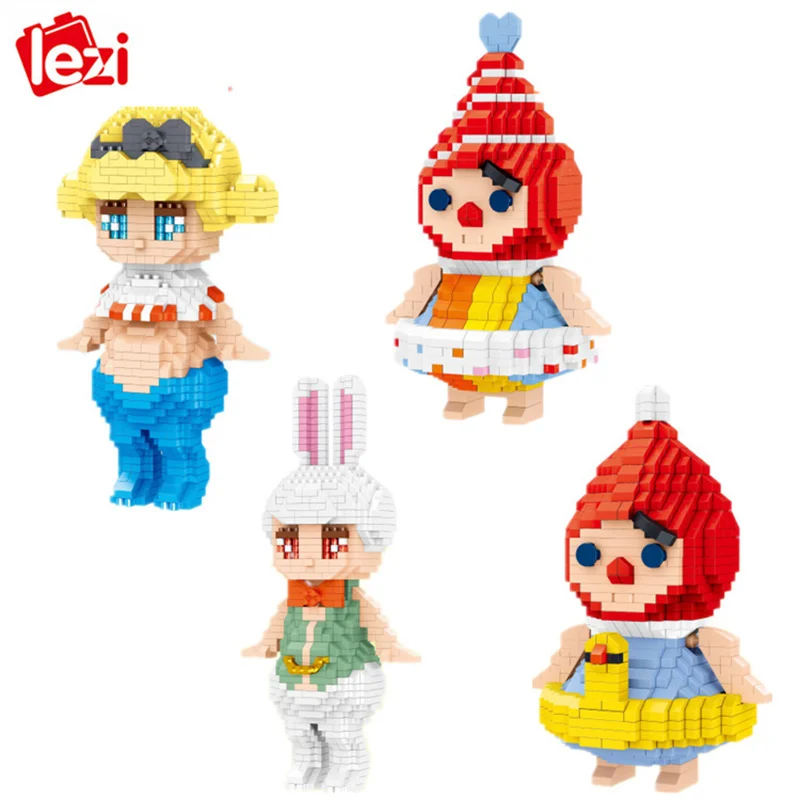 DIY Figures Anime Games Rose Bella Ruruna Model Mini Micro Diamond Building Blocks Bricks Educational Toys For Kids Gift