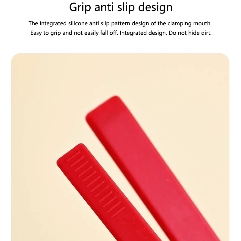 Silicone Tongs Food Grade Home Kitchen Cooking Thickened Long Handle BBQ Grill Clip