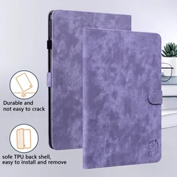 Premium PU Leather Cute Tiger Tablet Case - 11 - Inch Cover - A9 Plus 11inch (Purple)