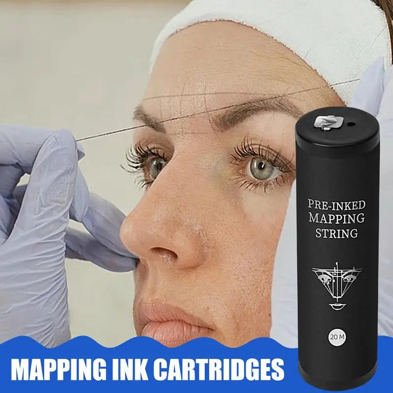Eyebrow Mapping String Eyebrow Measuring Mapping Pre-Ink String Beauty String Thread 20m Black Ink Mapping Brows Point Tool for 3