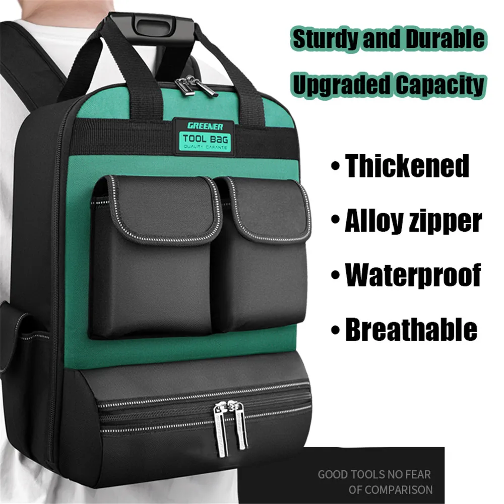 repair-tool-bag-alloy-zipper-men-shoulder-backpack-breathable-waterproof-multifunction-maintenance-canvas-durable-portable-pouch