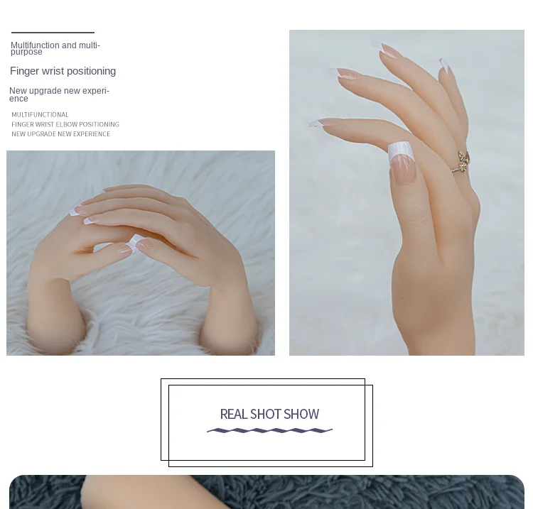 ZISHINE Simulation Hand Modell 1:1 Lebensechte Silikon Weibliche Malerei Lehre Zeigen Requisiten Gefälschte Nagel Praxis Menschliche Hände TPE DW05 – Detail 9