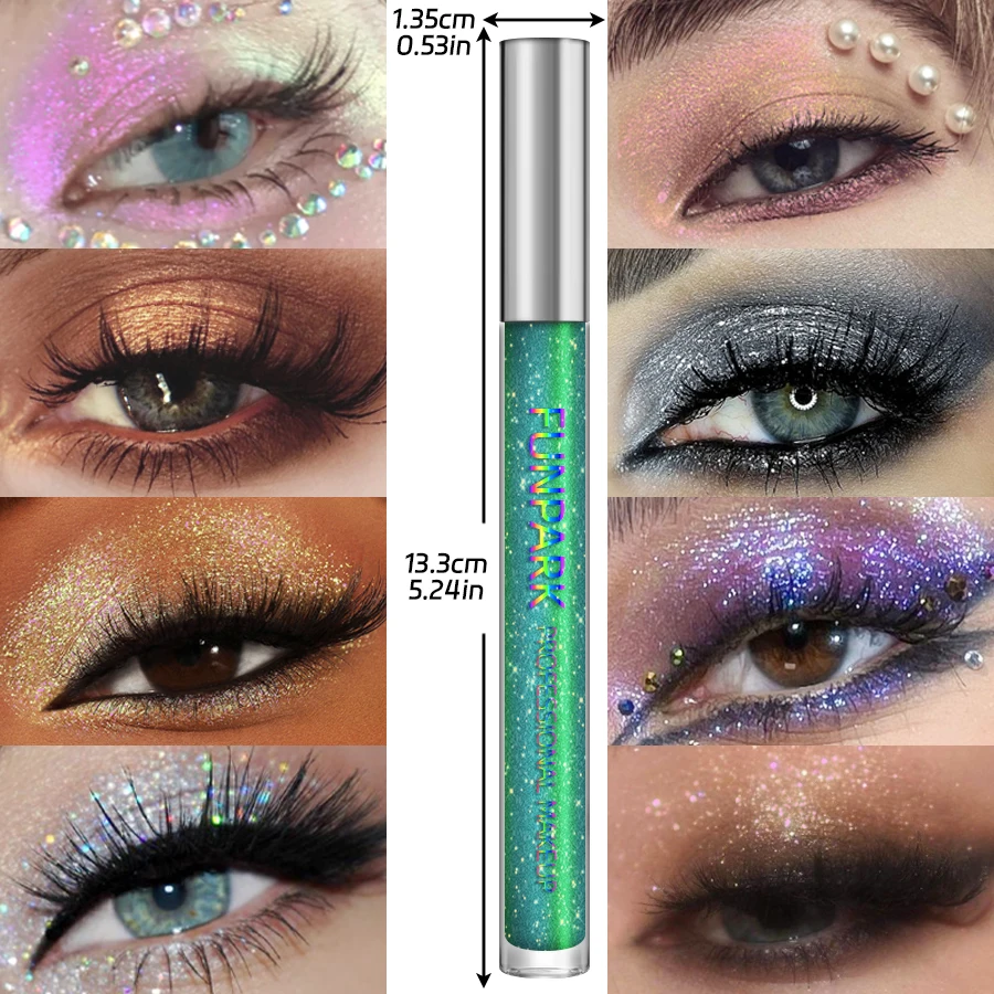 Glitter Liquid Eyeshadow, Silver Monochrome Tone, Waterproof Makeup Effect, Shimmer Pigment Eye Shadow Pallete Set 5