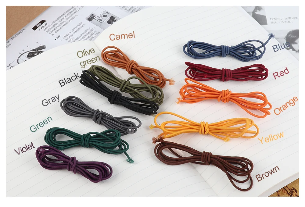 5-teiliges Set Reparatur elastisches Gummiband für Leder-Notebook-Zubehör, elastische Schnur, Bungee-Schnur, 1 Meter Länge – Detail 2