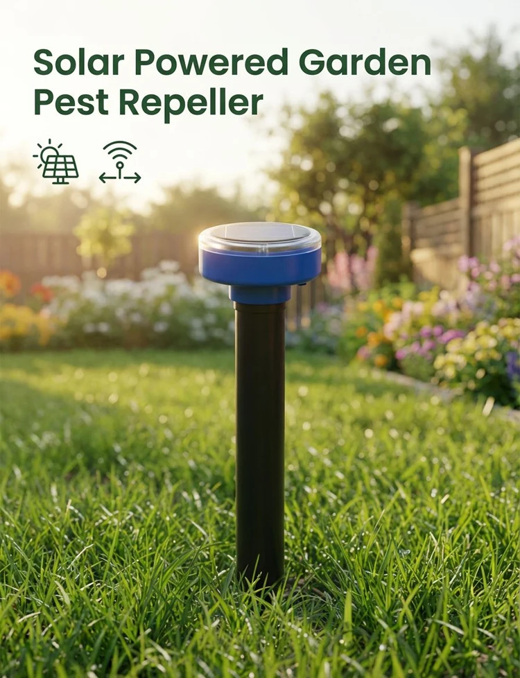 Solarbetriebener Ultraschall-Nagetier-Vertreiber Effektive Mäuseabwehr für den Außenbereich Garten mit Schlangen-, Insekten- und Vogelabwehr und Rasen-Schutz – Detail 15