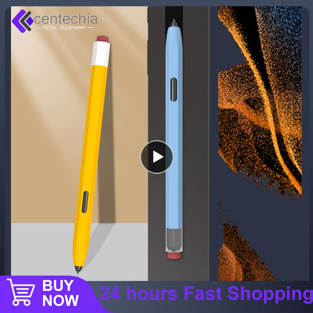 

1PCS Vintage Pencil Case Stylus Pen Cover Non-slip Protection Silicone Sleeve For Samsung Galaxy Tab S6 Lite S7 S7Plus S8 S8Plus