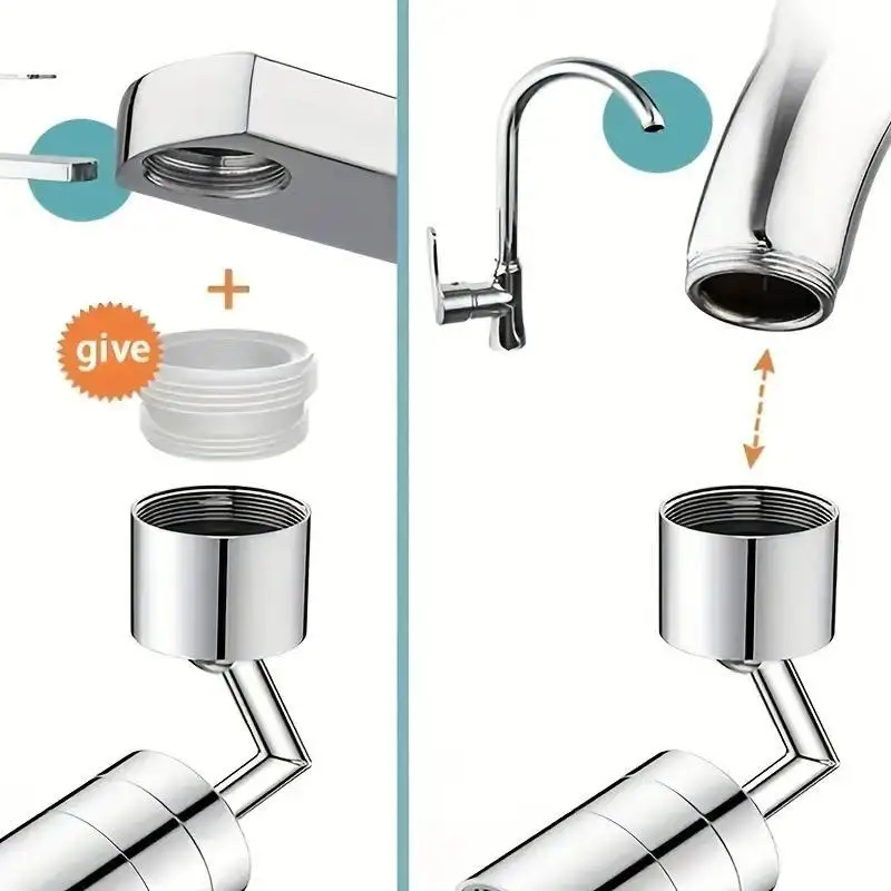 720 Degree Rotating Faucet Bubbler Single Mode Universal Faucet Extender Adapter Kitchen Bathroom Splash Proof Faucet Nozzle BEST SELLERS