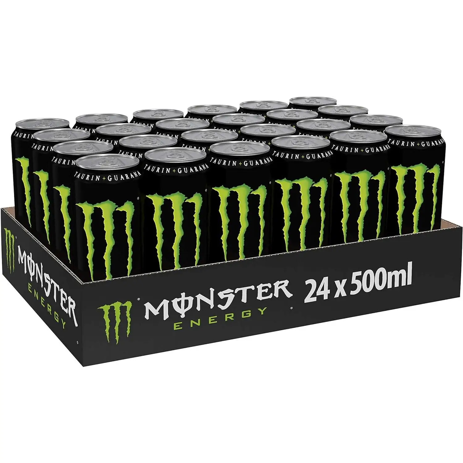 MONSTER ENERGY Original Bebida energética Pack de 24 latas 500 ml, Sabor Original