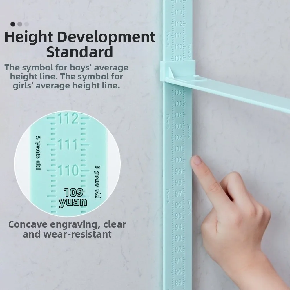 0-2M Kids Height Ruler Wall Sticker High Precision Baby Growth Chart Sliding Measuring Easy to Install Sliding Measuring Ruler