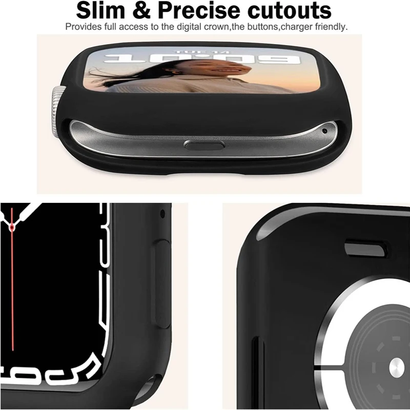 Premium Soft Silicone Protective Case for Apple Watch - Enhanced Protection Shell Cover