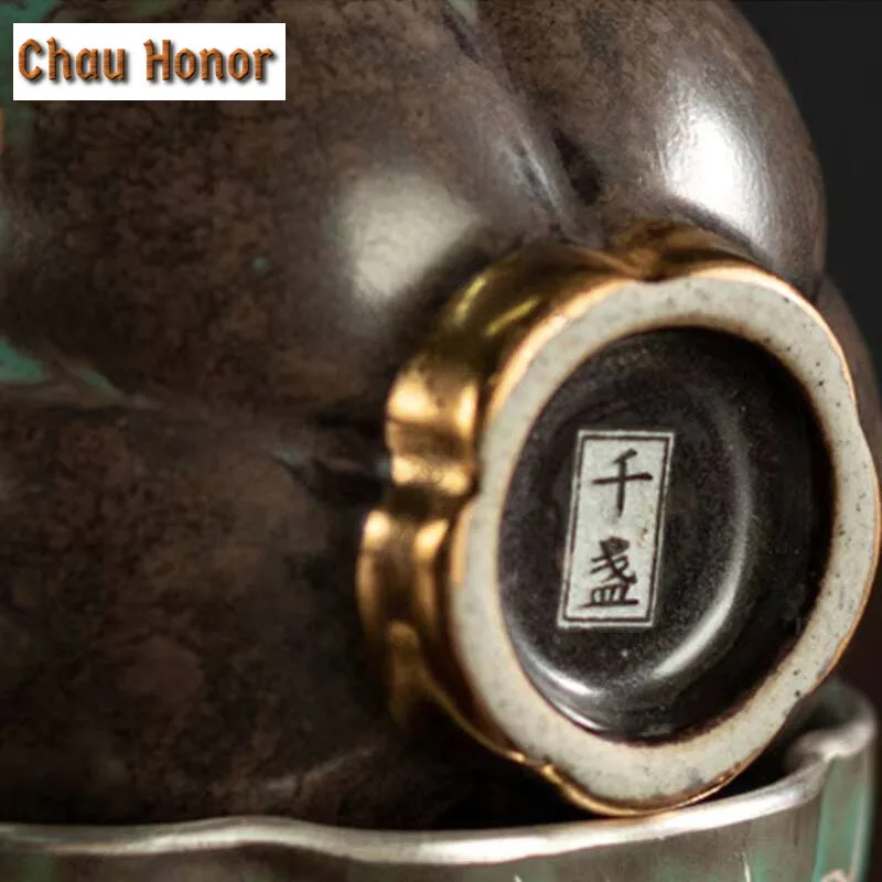 High-end Evergreen Glaze Ceramics Master Cup Handmade Household Kung Fu Teaset Tea Ceremony Accessories Drinkware Gift Packaging