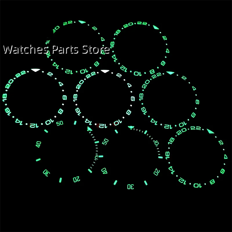 

BLIGER 34/35mm Diameter Green Luminous Watch Bezel Black Blue Red Insert Fit 36mm/38mm Watch Case Modified Replace Watch Part