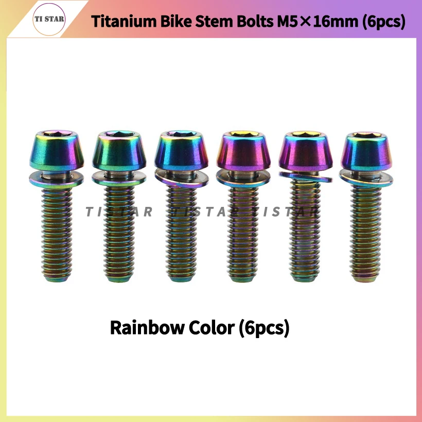 

6 шт., титановые винты с шайбой для велосипеда, 5 х16 мм