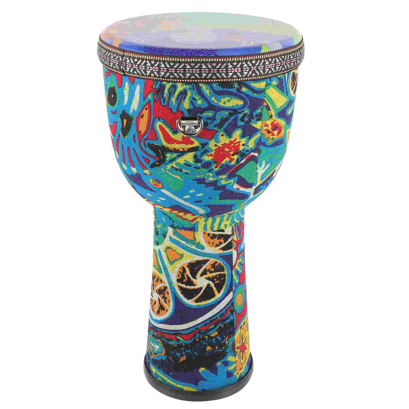 

African Djembe Beginner Hand Drum Percussion Drum Painted Pattern Hand Drum for Performance Percussion Instrument for Kids