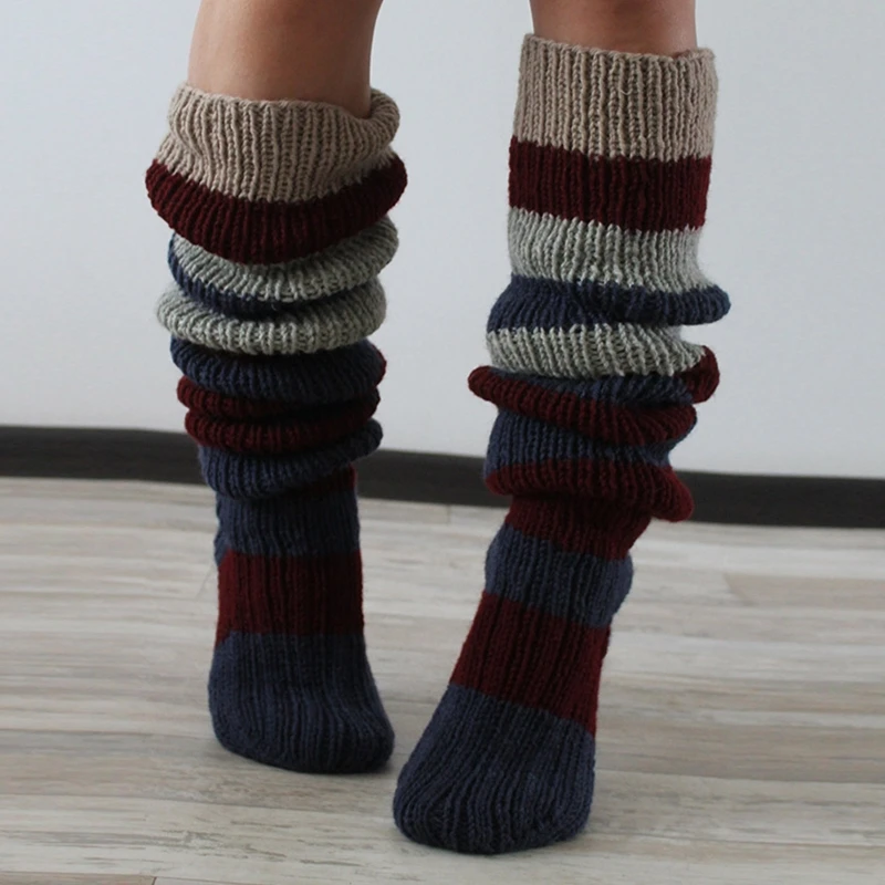 Women Warm Socks Winter Slouch Leg Warmers Thigh High Stockings