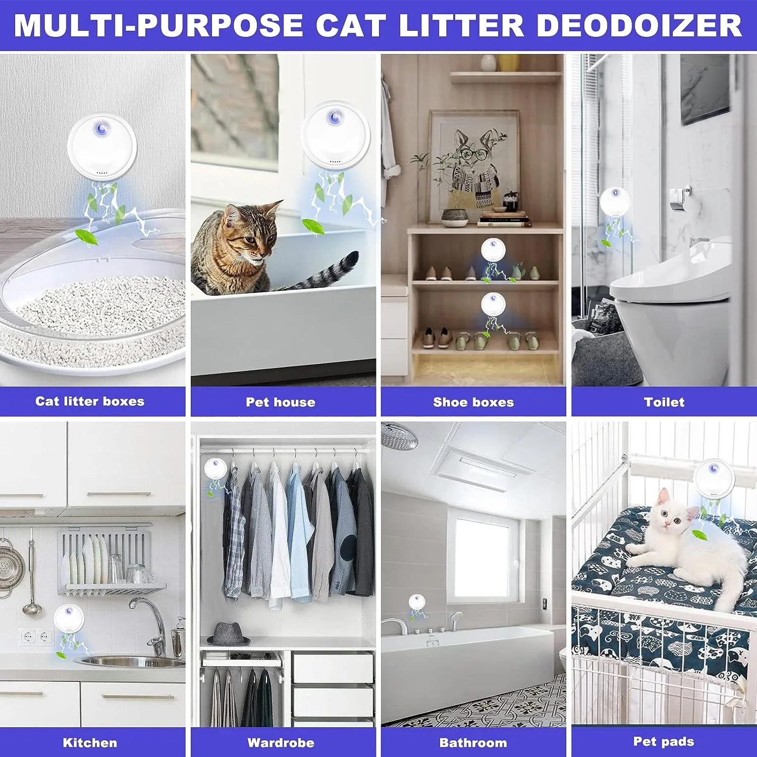 Advanced Odor Purifier for Pet Litter Boxes - Automatic Deodorizing and Cleaning Solution
