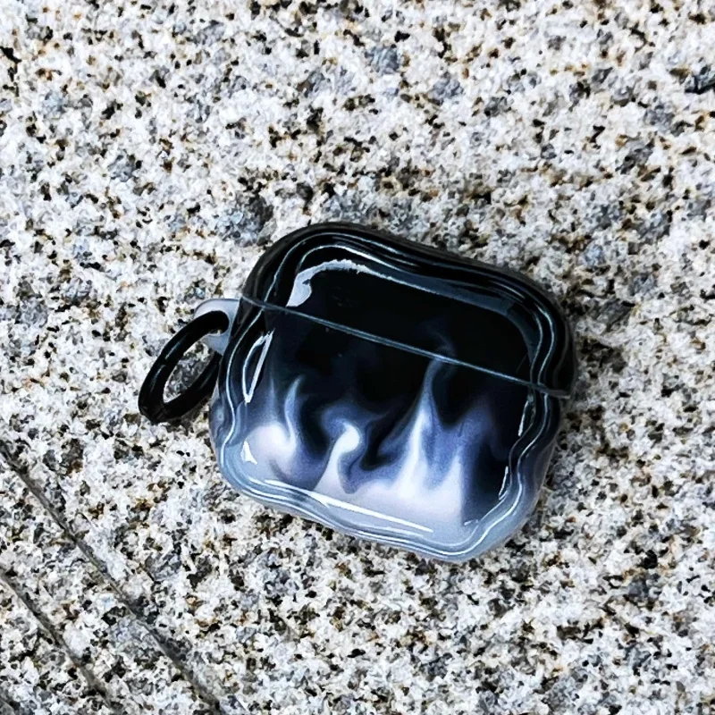 Stylish Dust-Proof Earphone Case with Cool Flame and Fog Design