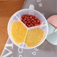 Grain Food Storage Tank and More: Kitchen Storage Box with Moisture-Proof Sealed Cans and Multi Grid Large Capacity Organizers 2