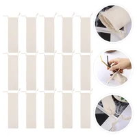 15 Pcs Storage Bag Straw Travel Toothbrushes for Children Portable Cotton Linen Drawstring 2