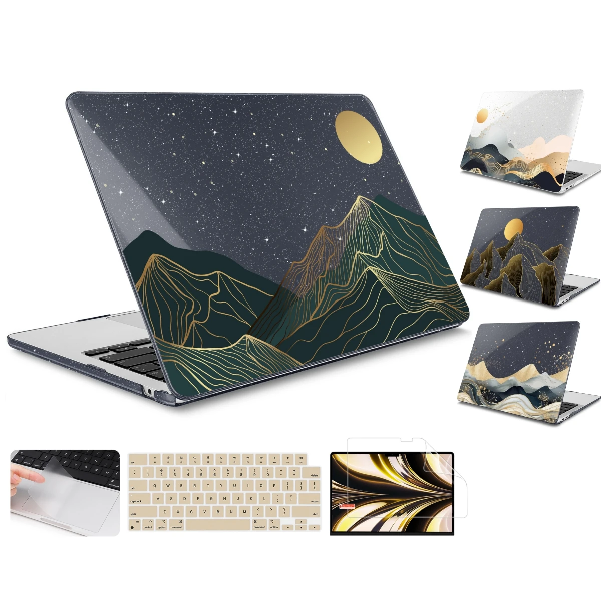 Custodia Con Stampa Notte Stellata Stellata Per Macbook 2024 M3 Air 13 15 A3113 A3114 A2681 A2941 2023 Pro 14 16 M2 M1 Air 13 A2337 A2338