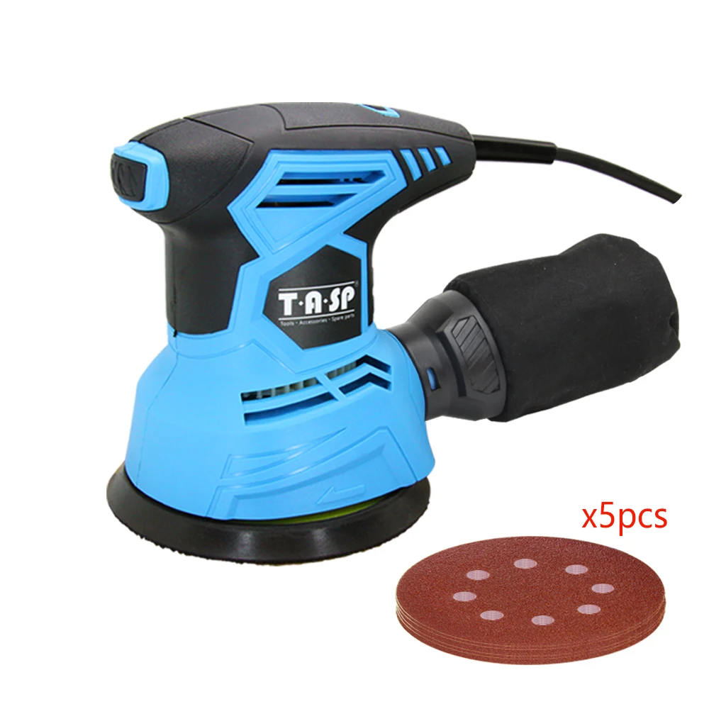 

230V 300W Random Orbital Sander Variable Speed Rotary Sanding Machine Woodworking Tools Dust Collection Bag & 5 Sandpapers