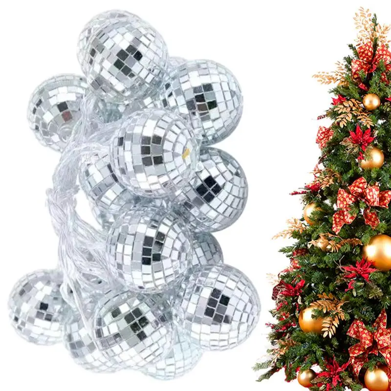 

Disco Ball Lights Power Saving Vintage LED Mirror Ball Lights Christmas Decoration For Window Porch Stairs Christmas Tree