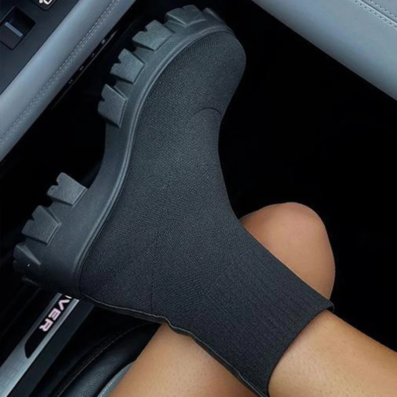 Women Boots Platform Boots For Autumn Summer Shoes Woman Slip On Platform Shoes Women Ankle Boots White Heels Short Botas Mujer - 4