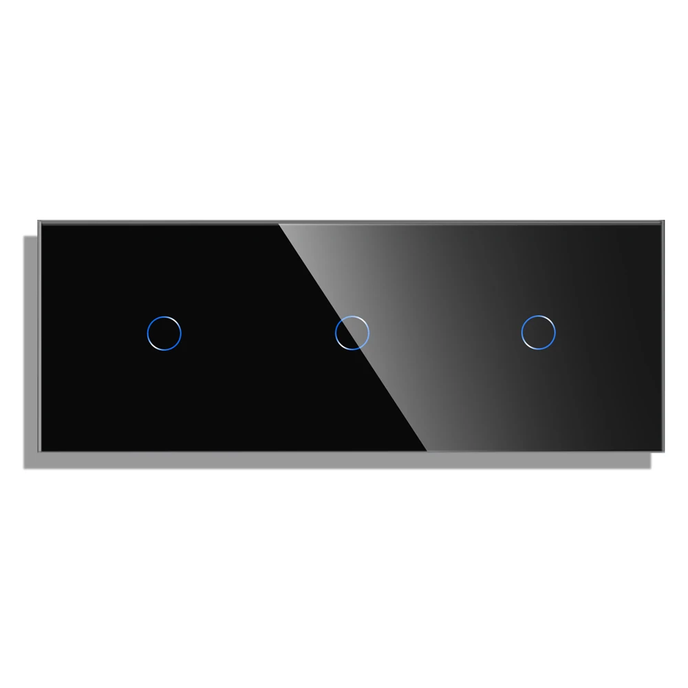 Triple gang touch sensor switch panel 86*229mm can match with touch switch function part smart wall switch wall touch switch socket