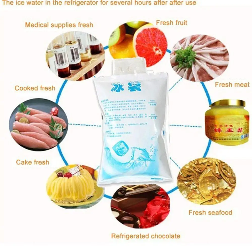 Absorbent Ice Packs Reusable Self-priming Ice Icing Packs Cold Compressed Beverages Chilled Food Preservation Gel Dry