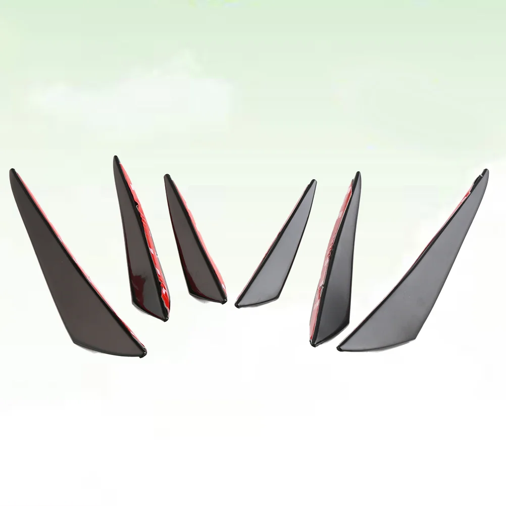 6PCS Universal PP Surface Car Bumper Front Lip Splitter Wrap Angle Spoiler (Carbon Fiber Pattern)