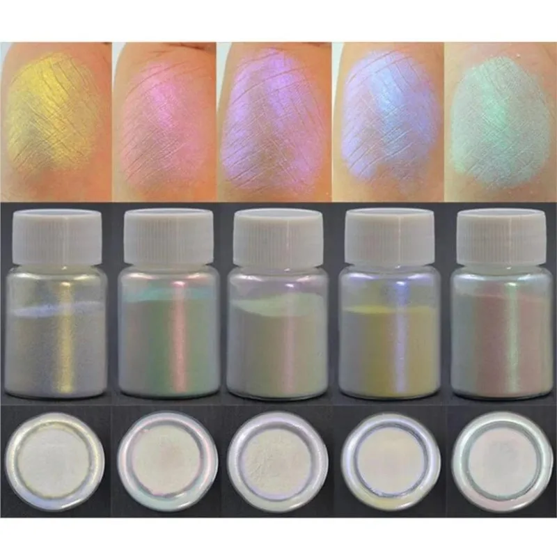10G/Jar Chameleon Chrome Pigment Nail Art Glitter Aurora Sparkly Chameleon Pigment Powder Effetto Specchio Manicure Chrome Dust # Fa